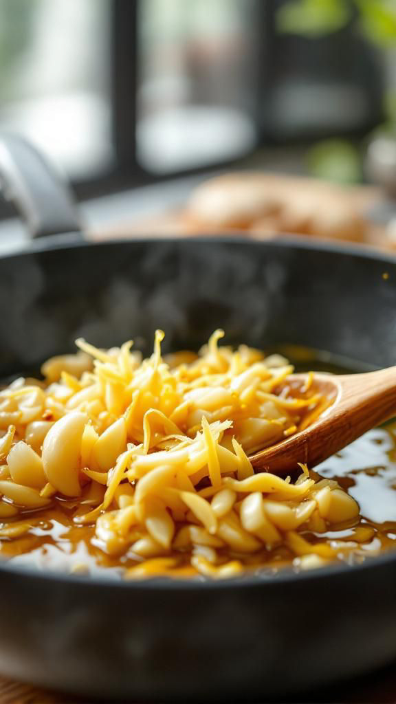 Sautéing aromatics for stir fry