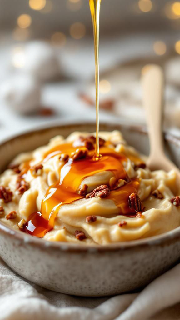 Adding maple syrup and pecans to batter