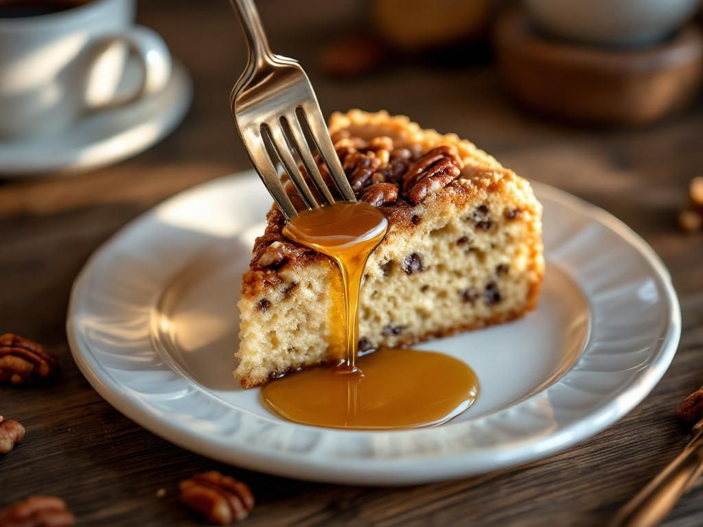 Slice of Mary Berry Maple Pecan Cake]