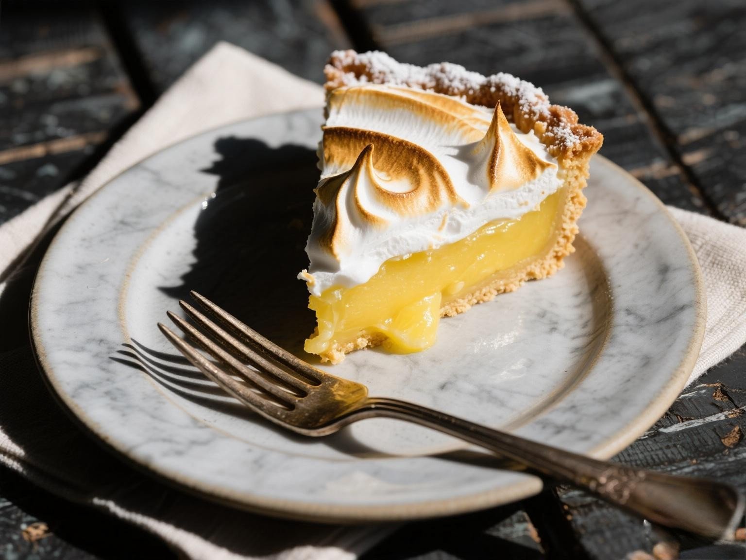 Served slices of Mary Berry’s Lemon Meringue Pie