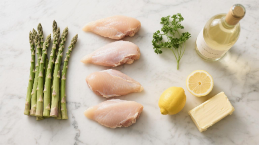 mary berry chicken with asparagus and lemon ingredients