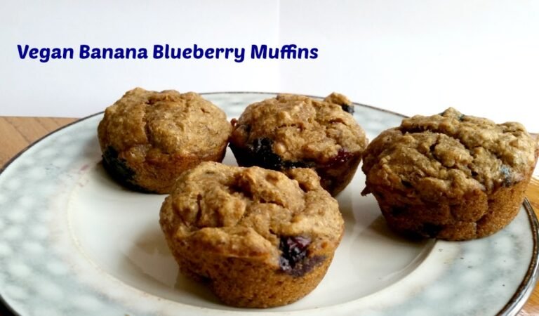 Vegan Banana Blueberry Muffins