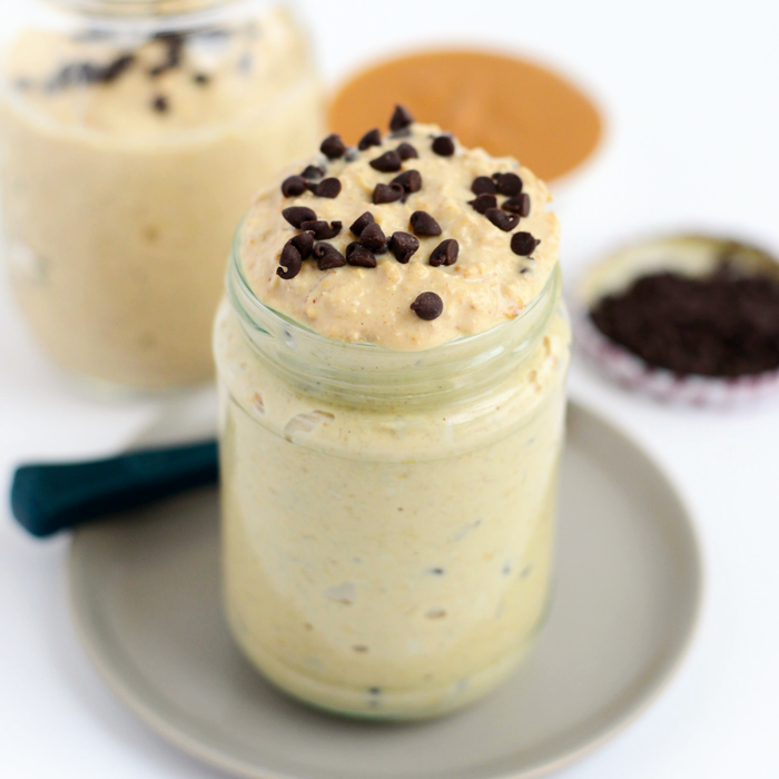 Peanut Butter Chocolate Chip Cookie Dough Overnight Oats