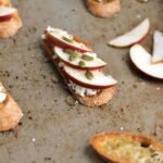 Apple goat cheese and honey crostini