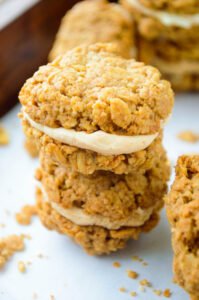 Mini Almond Oat Bran Cookie Sandwiches