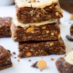 No Bake Peanut Butter Cup Brownie Bars