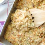 Le Gruyere Cauliflower Gratin with Almond Parmesan Breadcrumbs