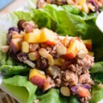 Sweet Peach Sesame Chicken Lettuce Cups