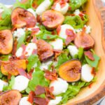 Roasted Fig, Feta & Prosciutto Crouton Arugula Salad with Lemon Herb Vinaigrette
