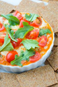 Creamy Aged Cheddar Pizza Dip with Finn Crisp Crackers