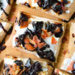 Creamy Goat Cheese Crispy Prosciutto & Balsamic Glazed Plum Flatbreads