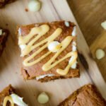 White Chocolate Pumpkin Snack Cake with Maple Cream Cheese
