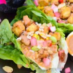 Crunchy Almond Thai Tofu Farro Lettuce Wraps