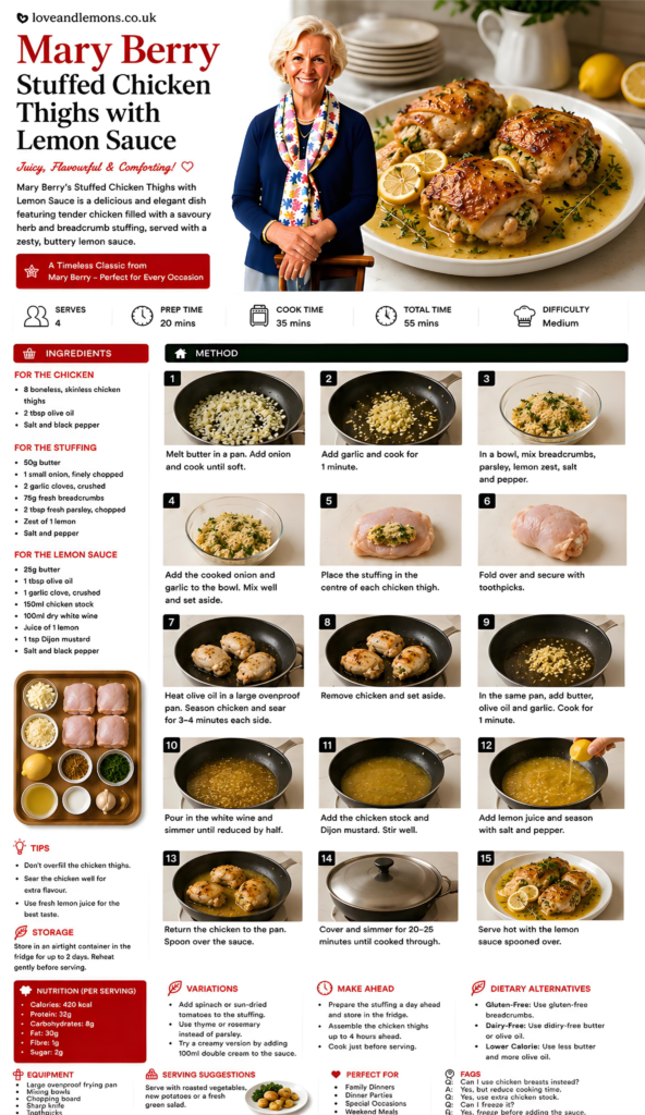 mary berry stuffed chicken thighs with lemon sauce