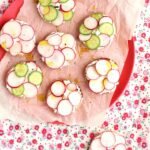 Ricotta and radish mini bagels